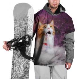 Накидка на куртку 3D с принтом Кот Водопад в Тюмени, 100% полиэстер |  | cat | meme | party | вечеринка | взрыв | вода | водопад | комос | коты | кошак | кошка | мем