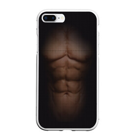 Чехол для iPhone 7Plus/8 Plus матовый с принтом Сетка в Тюмени, Силикон | Область печати: задняя сторона чехла, без боковых панелей | атлет | грудь | качёк | клетка | кубики | мужик | мышцы | парень | пресс | прозрачный | спорт | тело | торс | фигура