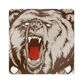 Магнит виниловый Квадрат с принтом Футболка Русский медведь в Тюмени, полимерный материал с магнитным слоем | размер 9*9 см, закругленные углы | russia | медведь | мои правила | моя земля | россия | я русский