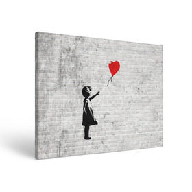 Холст прямоугольный с принтом Бэнкси: Девочка с Шаром в Тюмени, 100% ПВХ |  | Тематика изображения на принте: art | balloon | banksy | culture | girl | graffity | heart | hearts | red | арт | бэнкси | граффити | девочка | девочка с шаром | красный | красным | культура | сердечки | сердечко | сердце | стрит | шар | шарик | шариком