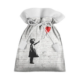 Подарочный 3D мешок с принтом Бэнкси: Девочка с Шаром в Тюмени, 100% полиэстер | Размер: 29*39 см | Тематика изображения на принте: art | balloon | banksy | culture | girl | graffity | heart | hearts | red | арт | бэнкси | граффити | девочка | девочка с шаром | красный | красным | культура | сердечки | сердечко | сердце | стрит | шар | шарик | шариком