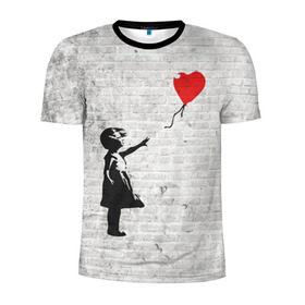 Мужская футболка 3D спортивная с принтом Бэнкси: Девочка с Шаром в Тюмени, 100% полиэстер с улучшенными характеристиками | приталенный силуэт, круглая горловина, широкие плечи, сужается к линии бедра | Тематика изображения на принте: art | balloon | banksy | culture | girl | graffity | heart | hearts | red | арт | бэнкси | граффити | девочка | девочка с шаром | красный | красным | культура | сердечки | сердечко | сердце | стрит | шар | шарик | шариком