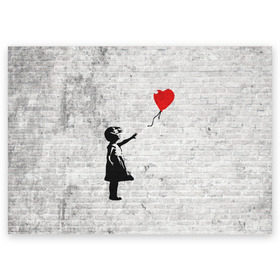 Поздравительная открытка с принтом Бэнкси: Девочка с Шаром в Тюмени, 100% бумага | плотность бумаги 280 г/м2, матовая, на обратной стороне линовка и место для марки
 | art | balloon | banksy | culture | girl | graffity | heart | hearts | red | арт | бэнкси | граффити | девочка | девочка с шаром | красный | красным | культура | сердечки | сердечко | сердце | стрит | шар | шарик | шариком