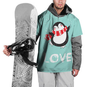Накидка на куртку 3D с принтом Пингвин LOVE в Тюмени, 100% полиэстер |  | linux | детская | зима | зимняя | лёд | новый год | пингвин | пингвин в снегу | пингвин в шарфе | пингвин любовь | пингвинчик | пингвины | северный полюс | снег | холод