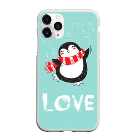 Чехол для iPhone 11 Pro матовый с принтом Пингвин LOVE в Тюмени, Силикон |  | linux | детская | зима | зимняя | лёд | новый год | пингвин | пингвин в снегу | пингвин в шарфе | пингвин любовь | пингвинчик | пингвины | северный полюс | снег | холод