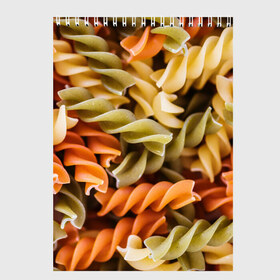 Скетчбук с принтом Макароны Спиральки в Тюмени, 100% бумага
 | 48 листов, плотность листов — 100 г/м2, плотность картонной обложки — 250 г/м2. Листы скреплены сверху удобной пружинной спиралью | food | italy | pasta | spagetti | еда | едой | изображение | италия | картинка | макарон | макароны | макарошки | мука | мучное | паста | прикол | прикольные | спагетти | спиральки | фото | юмор