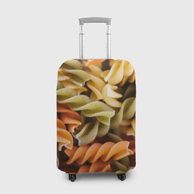 Чехол для чемодана 3D с принтом Макароны Спиральки в Тюмени, 86% полиэфир, 14% спандекс | двустороннее нанесение принта, прорези для ручек и колес | food | italy | pasta | spagetti | еда | едой | изображение | италия | картинка | макарон | макароны | макарошки | мука | мучное | паста | прикол | прикольные | спагетти | спиральки | фото | юмор