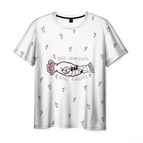 Мужская футболка 3D с принтом Boys Whatever Dogs Forever в Тюмени, 100% полиэфир | прямой крой, круглый вырез горловины, длина до линии бедер | Тематика изображения на принте: boys whatever dogs forever | лапа собаки | мальчики навсегда