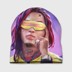 Шапка 3D с принтом Lil Pump в Тюмени, 100% полиэстер | универсальный размер, печать по всей поверхности изделия | drumtick | elementary | esketit | esskeetit | gang | garcia | gazzy | gucci | guccigang | jetski | pump | rap | trap | usa | газзи | гарсия | лил | памп | рэп | сша | трап | эщкере