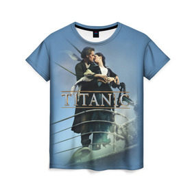 Женская футболка 3D с принтом Титаник постер в Тюмени, 100% полиэфир ( синтетическое хлопкоподобное полотно) | прямой крой, круглый вырез горловины, длина до линии бедер | 