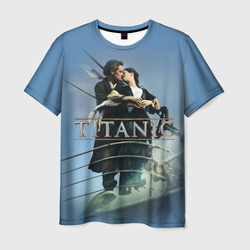Мужская футболка 3D с принтом Титаник постер в Тюмени, 100% полиэфир | прямой крой, круглый вырез горловины, длина до линии бедер | 
