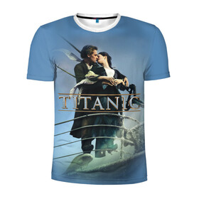Мужская футболка 3D спортивная с принтом Титаник постер в Тюмени, 100% полиэстер с улучшенными характеристиками | приталенный силуэт, круглая горловина, широкие плечи, сужается к линии бедра | 