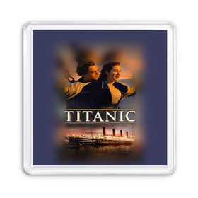 Магнит 55*55 с принтом Титаник Джек и Роза в Тюмени, Пластик | Размер: 65*65 мм; Размер печати: 55*55 мм | 
