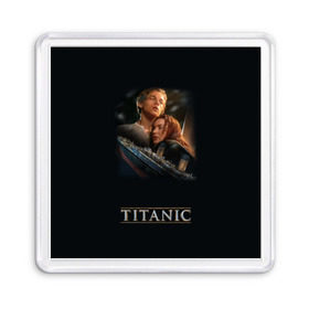 Магнит 55*55 с принтом Титаник Джек и Роза в Тюмени, Пластик | Размер: 65*65 мм; Размер печати: 55*55 мм | Тематика изображения на принте: 