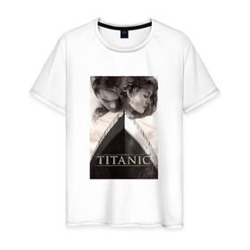 Мужская футболка хлопок с принтом Титаник в Тюмени, 100% хлопок | прямой крой, круглый вырез горловины, длина до линии бедер, слегка спущенное плечо. | titanic | титаник