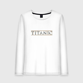Женский лонгслив хлопок с принтом Титаник Лого в Тюмени, 100% хлопок |  | titanic | титаник