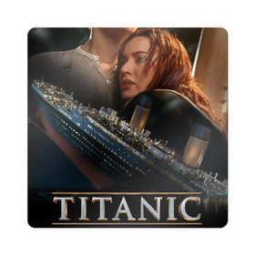 Магнит виниловый Квадрат с принтом Постер Титаник Джек и Роза в Тюмени, полимерный материал с магнитным слоем | размер 9*9 см, закругленные углы | titanic | титаник