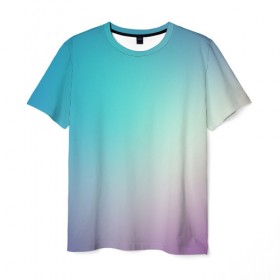 Мужская футболка 3D с принтом Iphone Theme в Тюмени, 100% полиэфир | прямой крой, круглый вырез горловины, длина до линии бедер | blue | gradient | iphone | purple | theme | айфон | градиент | заставка | тема