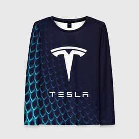 Женский лонгслив 3D с принтом Tesla Motors в Тюмени, 100% полиэстер | длинные рукава, круглый вырез горловины, полуприлегающий силуэт | auto | car | cars | coil | electro | elon | future | logo | moto | motors | musk | pixel | tesla | авто | автомобили | автомобиль | будущее | илон | лого | логотип | маск | мото | моторс | символ | тесла | электричество | электро