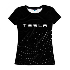 Женская футболка 3D с принтом TESLA в Тюмени, 100% полиэфир ( синтетическое хлопкоподобное полотно) | прямой крой, круглый вырез горловины, длина до линии бедер | auto | car | cars | coil | electro | elon | future | logo | moto | motors | musk | pixel | tesla | авто | автомобили | автомобиль | будущее | илон | лого | логотип | маск | мото | моторс | символ | тесла | электричество | электро