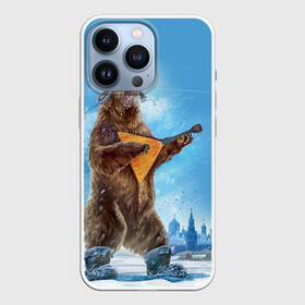 Чехол для iPhone 13 Pro с принтом Мишка с балалайкой в Тюмени,  |  | балалайка | валенки | звезда | зима | злой | медведь | рёв | россии | русь | сибирь | снег | столица | ушанка