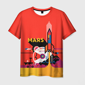 Мужская футболка 3D с принтом Марс в Тюмени, 100% полиэфир | прямой крой, круглый вырез горловины, длина до линии бедер | space | илон | илон маск | колонизация | космос | марс | маск | наука | полет | ракета