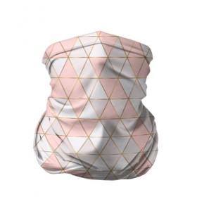 Бандана-труба 3D с принтом Rose gold в Тюмени, 100% полиэстер, ткань с особыми свойствами — Activecool | плотность 150‒180 г/м2; хорошо тянется, но сохраняет форму | Тематика изображения на принте: геометрия | золото | паттерн | розовый | треугольник