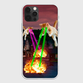 Чехол для iPhone 12 Pro Max с принтом Кошачья Атака! в Тюмени, Силикон |  | attack | bomb | cat | lazer | meme | neon | party | вечеринка | взрыв | коты | кошак | кошка | лазер | мем | неон | огонь