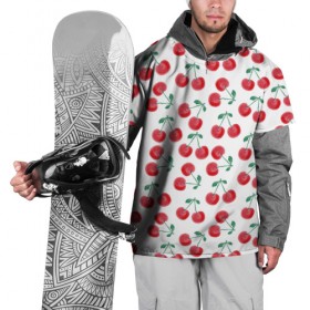 Накидка на куртку 3D с принтом Вишневое настроение в Тюмени, 100% полиэстер |  | весна | вишня | красный | лето | листья | ягода