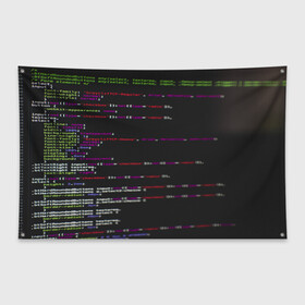 Флаг-баннер с принтом Программный код в Тюмени, 100% полиэстер | размер 67 х 109 см, плотность ткани — 95 г/м2; по краям флага есть четыре люверса для крепления | computer code | hacker | html | it | php | technology | код | компьютеры | материнская плата | программист | хакер