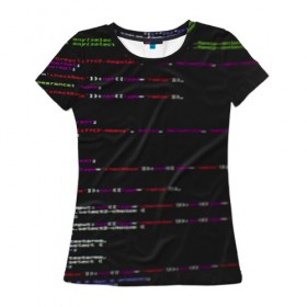 Женская футболка 3D с принтом Программный код в Тюмени, 100% полиэфир ( синтетическое хлопкоподобное полотно) | прямой крой, круглый вырез горловины, длина до линии бедер | computer code | hacker | html | it | php | technology | код | компьютеры | материнская плата | программист | хакер