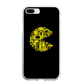 Чехол для iPhone 7Plus/8 Plus матовый с принтом Pac-Man в Тюмени, Силикон | Область печати: задняя сторона чехла, без боковых панелей | game | gamer | gaming | nds | nintendo | pac man | ps3 | ps4 | psp | wii | xbox | аркада | джойстик | игра | игровая приставка | игры | классика игр | контроллер | пакман