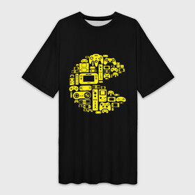 Платье-футболка 3D с принтом Pac Man в Тюмени,  |  | Тематика изображения на принте: game | gamer | gaming | nds | nintendo | pac man | ps3 | ps4 | psp | wii | xbox | аркада | джойстик | игра | игровая приставка | игры | классика игр | контроллер | пакман