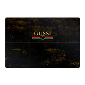 Магнитный плакат 3Х2 с принтом GUSSI GOLD в Тюмени, Полимерный материал с магнитным слоем | 6 деталей размером 9*9 см | fasion | gold | gucci | gussi | trend | гусси | гуччи | золото | золотой | мода | одежда | тренд | тренды