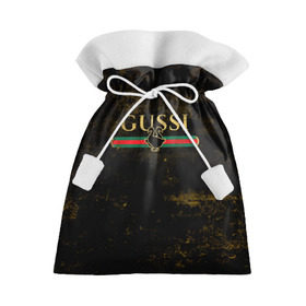 Подарочный 3D мешок с принтом GUSSI GOLD в Тюмени, 100% полиэстер | Размер: 29*39 см | fasion | gold | gucci | gussi | trend | гусси | гуччи | золото | золотой | мода | одежда | тренд | тренды