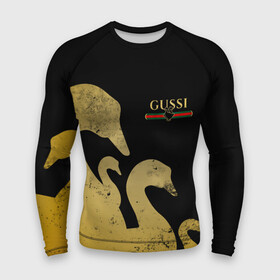 Мужской рашгард 3D с принтом GUSSI GOLD в Тюмени,  |  | Тематика изображения на принте: fasion | gold | gucci | gussi | trend | гусси | гуччи | золото | золотой | мода | одежда | тренд | тренды