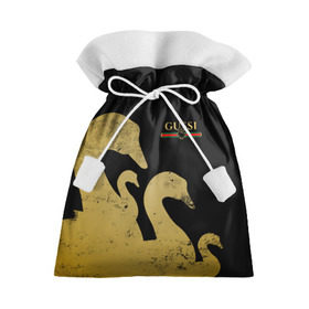 Подарочный 3D мешок с принтом GUSSI GOLD в Тюмени, 100% полиэстер | Размер: 29*39 см | Тематика изображения на принте: fasion | gold | gucci | gussi | trend | гусси | гуччи | золото | золотой | мода | одежда | тренд | тренды