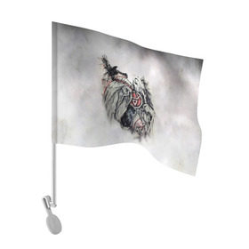 Флаг для автомобиля с принтом Велес в Тюмени, 100% полиэстер | Размер: 30*21 см | ethnic | folk | runes | slav | велес | ворон | печать велеса | руны | русь | символ | славяне | фолк | фольклор | этника | этно | язычество