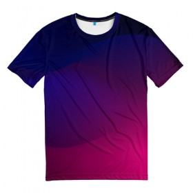 Мужская футболка 3D с принтом Abstract simple colors в Тюмени, 100% полиэфир | прямой крой, круглый вырез горловины, длина до линии бедер | abstract | blue | gradient | iphone | red | theme | абстракция | айфон | градиент | заставка | тема