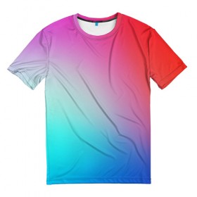 Мужская футболка 3D с принтом Colorful Gradient в Тюмени, 100% полиэфир | прямой крой, круглый вырез горловины, длина до линии бедер | abstract | blue | gradient | iphone | red | theme | абстракция | айфон | градиент | заставка | тема
