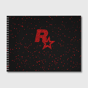 Альбом для рисования с принтом Rockstar в Тюмени, 100% бумага
 | матовая бумага, плотность 200 мг. | auto | dead | grand | gta | gta5 | rdr | red | redemption | rockstar | theft | рокстар