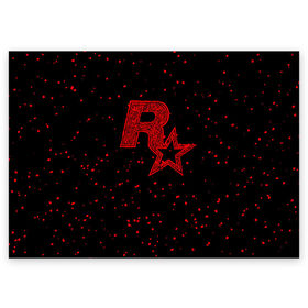 Поздравительная открытка с принтом Rockstar в Тюмени, 100% бумага | плотность бумаги 280 г/м2, матовая, на обратной стороне линовка и место для марки
 | Тематика изображения на принте: auto | dead | grand | gta | gta5 | rdr | red | redemption | rockstar | theft | рокстар