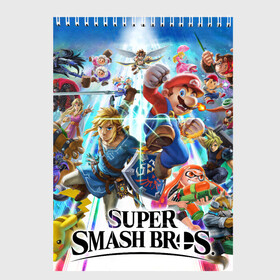 Скетчбук с принтом Super Smash Bros Ultimate в Тюмени, 100% бумага
 | 48 листов, плотность листов — 100 г/м2, плотность картонной обложки — 250 г/м2. Листы скреплены сверху удобной пружинной спиралью | donkey | fighting | kong | mario | nintendo | pokemon | super | байонетта | бельмонты | донки | клауд | конг | мегамен | пикачу | пэкмэн | рихтер | рю | саймон | снейк | солид | соник | страйф | файтинг