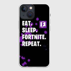 Чехол для iPhone 13 mini с принтом Eat Sleep Fortnite Repeat в Тюмени,  |  | Тематика изображения на принте: battle | boss | epic | floss | fortnite | game | games | lama | pubg | pvp | royale | save | survival | the | world | битва | выживание | дроп | игра | игры | королевская | лама | массакр | мир | пабг | спасти | фортнайт