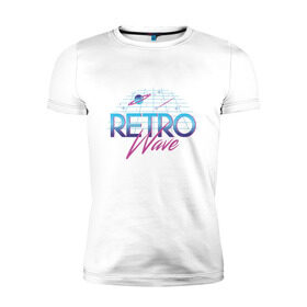 Мужская футболка премиум с принтом Retrowave Spacetraveling в Тюмени, 92% хлопок, 8% лайкра | приталенный силуэт, круглый вырез ворота, длина до линии бедра, короткий рукав | 80s | etro | retrowave | spacesynth | synthwave | ретровейве