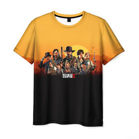 Мужская футболка 3D с принтом Red Dead Redemption 2 в Тюмени, 100% полиэфир | прямой крой, круглый вырез горловины, длина до линии бедер | dead | gamer | john | marston | rdr | red | redemption | rockstar | shooter | western | вестерн | джон | марстон | шутер