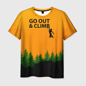 Мужская футболка 3D с принтом Альпинизм в Тюмени, 100% полиэфир | прямой крой, круглый вырез горловины, длина до линии бедер | adrenaline | adventure | extreme | hiking | mountaineering | mountains | rockclimbing | rocks | адреналин | альпинизм | горы | скалолазание | скалы | туризм | экстрим