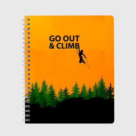 Тетрадь с принтом Альпинизм в Тюмени, 100% бумага | 48 листов, плотность листов — 60 г/м2, плотность картонной обложки — 250 г/м2. Листы скреплены сбоку удобной пружинной спиралью. Уголки страниц и обложки скругленные. Цвет линий — светло-серый
 | adrenaline | adventure | extreme | hiking | mountaineering | mountains | rockclimbing | rocks | адреналин | альпинизм | горы | скалолазание | скалы | туризм | экстрим