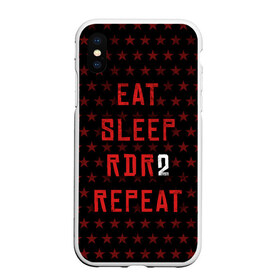 Чехол для iPhone XS Max матовый с принтом Eat Sleep RDR2 Repeat в Тюмени, Силикон | Область печати: задняя сторона чехла, без боковых панелей | dead | die | eat | flag | game | games | gta | rdr | rdr2 | red | redemption | repeat | rockstar | sleep | sun | western | вестерн | выкуп | гта | дикий | запад | игра | игры | красный | мертвый | рдр | рдр2 | рокстар | солнце