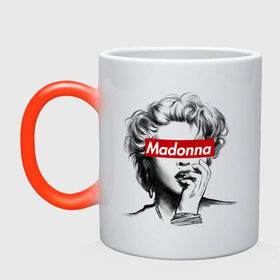 Кружка хамелеон с принтом Мадонна в Тюмени, керамика | меняет цвет при нагревании, емкость 330 мл | madonna | pop | мадонна | музыка
